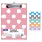 Paperboard Clipboard with Low Profile Clip, Standard Size, Carnival Polka Dot